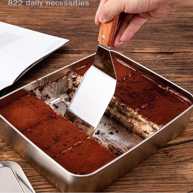 Okonomiyaki Spatula - Stainless Steel Cake Spatula With Wooden