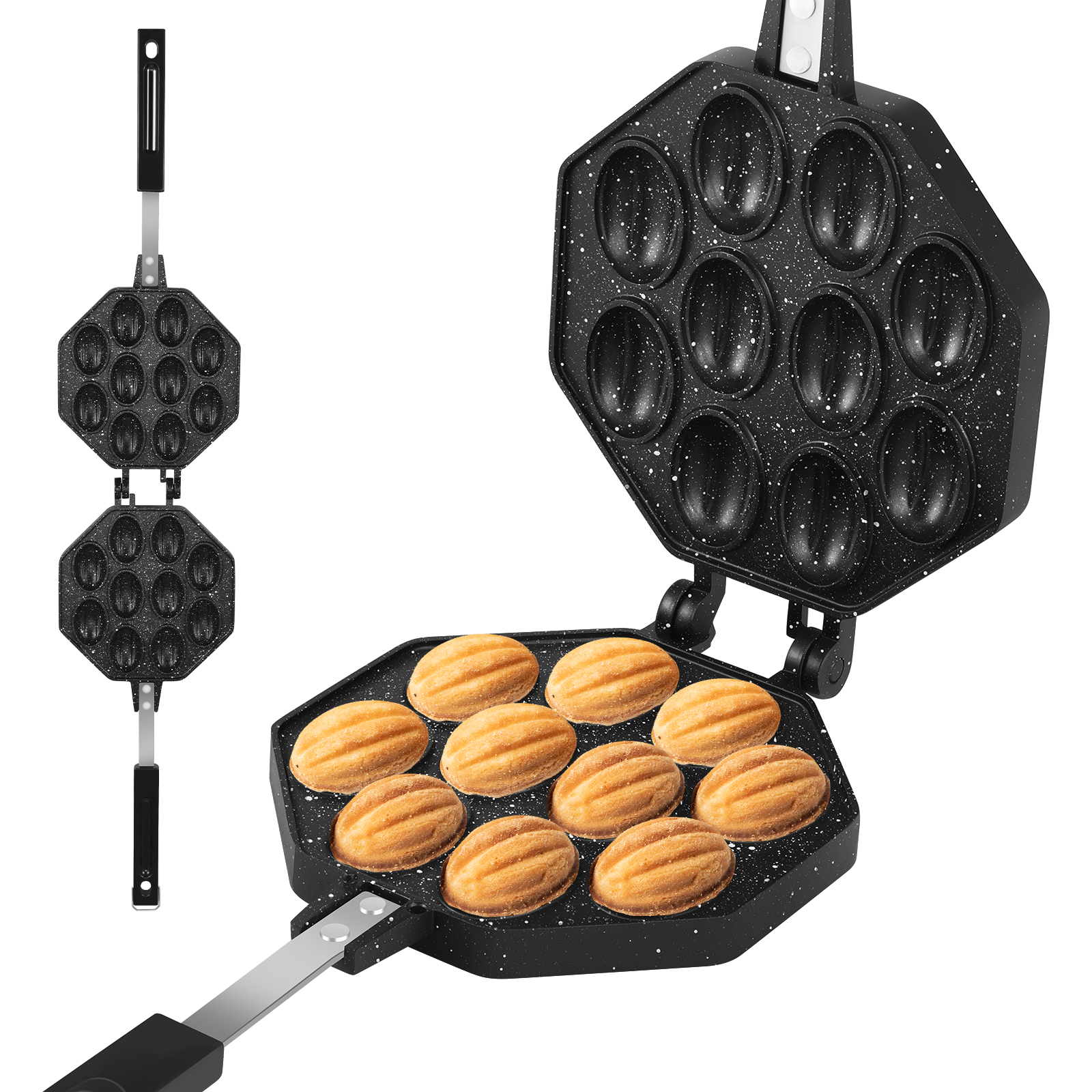 Egg Waffle Pan - Walnut Cookie Mold Aluminum Alloy Walnut