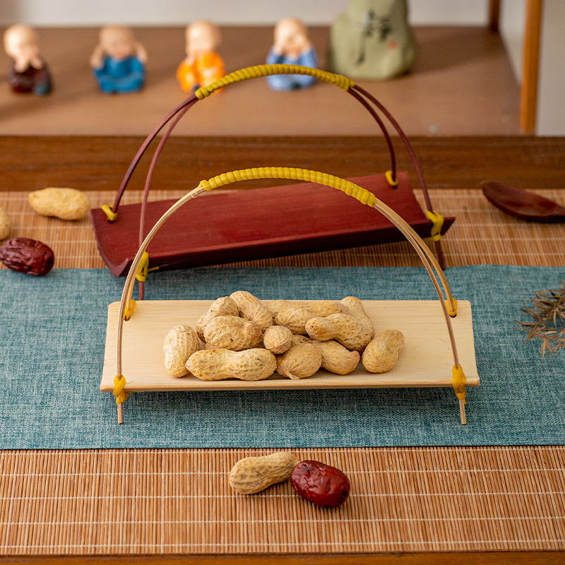 Handwoven Bamboo  Tea Tray Wed - Dim Sum Basket บทวิจารณ์และราคา