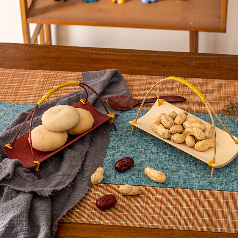 Handwoven Bamboo  Tea Tray Wed - Dim Sum Basket บทวิจารณ์และราคา