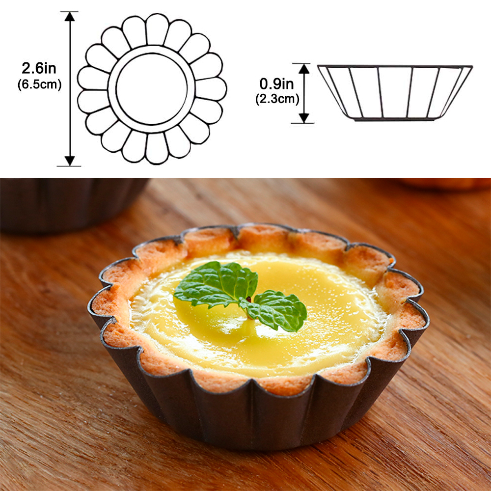 12Pcs Pan Mold Tart Quiche Fla - Egg Waffle Pan บทวิจารณ์และราคา
