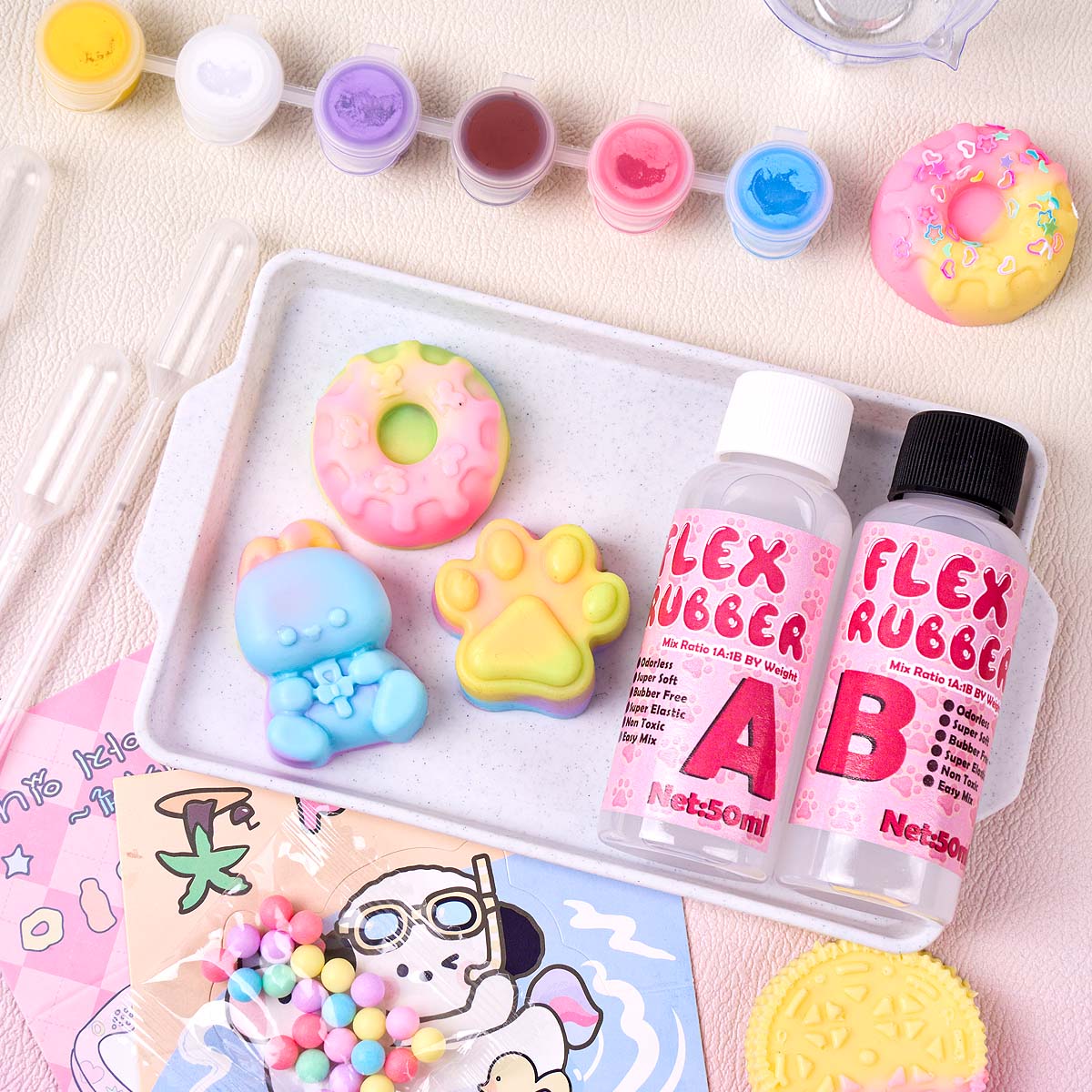 Taba Squishy Maker Kit Flex Ru - Donut Mold Silicone บทวิจารณ์และราคา