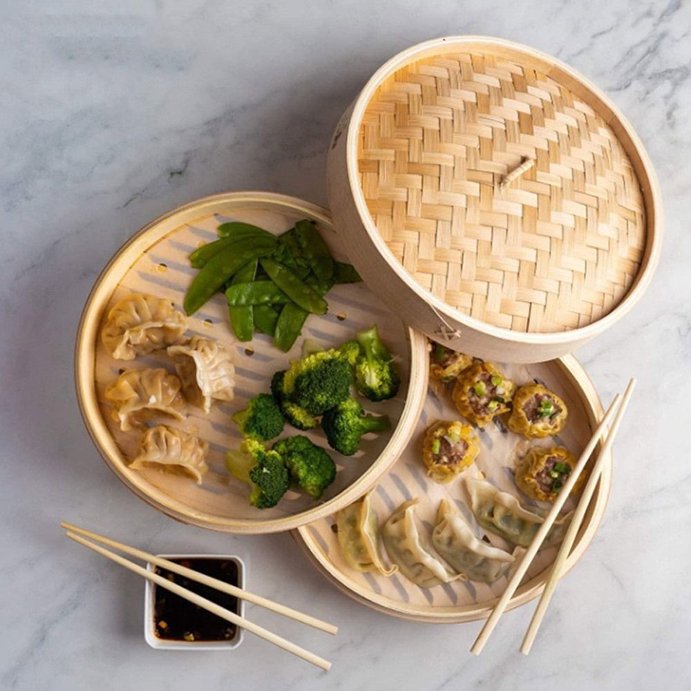 Chinese Steamer Bamboo Steamer - Bao Steamer Bamboo บทวิจารณ์และราคา