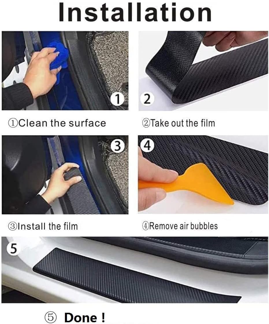 Car Door Sill Plate Guard Stic - Crepe Pan Carbon บทวิจารณ์และราคา