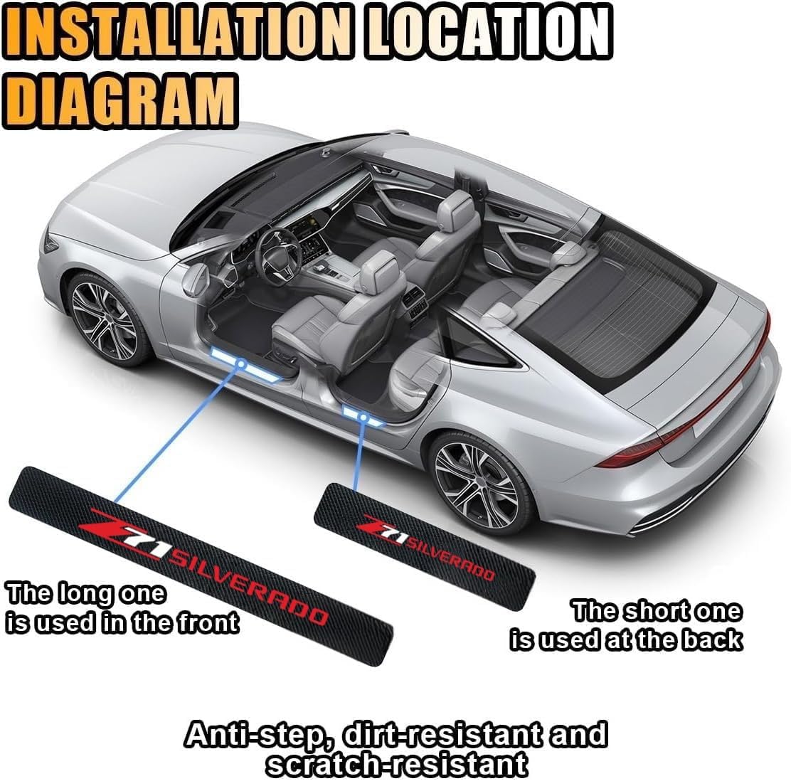 Car Door Sill Plate Guard Stic - Crepe Pan Carbon บทวิจารณ์และราคา