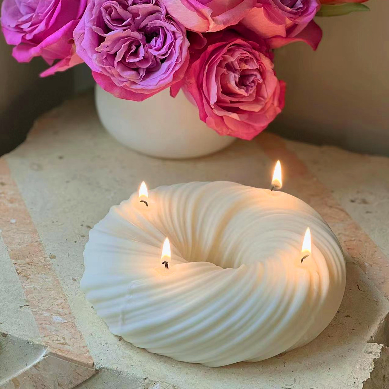 Big Donut shape Silicone Candl - Donut Mold Silicone บทวิจารณ์และราคา