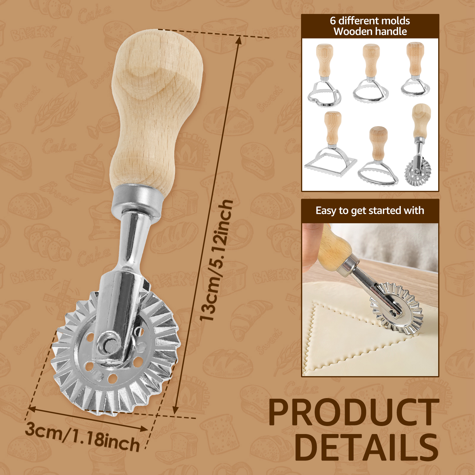 6Pcs Ravioli Maker Set Ravioli - Dumpling Press Set บทวิจารณ์และราคา