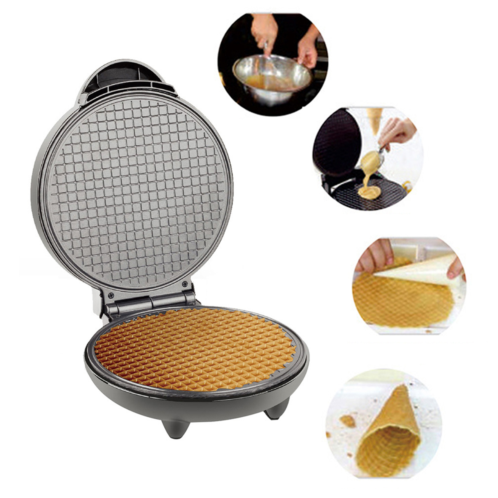 1200W Waffle Maker Nonstick Ba - Waffle Cone Maker บทวิจารณ์และราคา