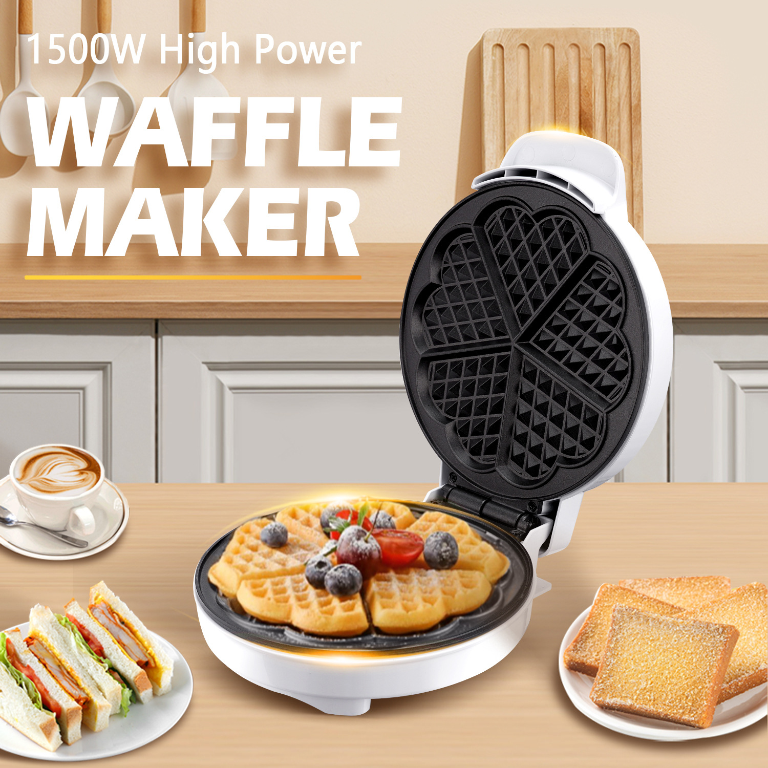 Breakfast Waffle Molds Egg Cak - Mini Pancake Griddle บทวิจารณ์และราคา
