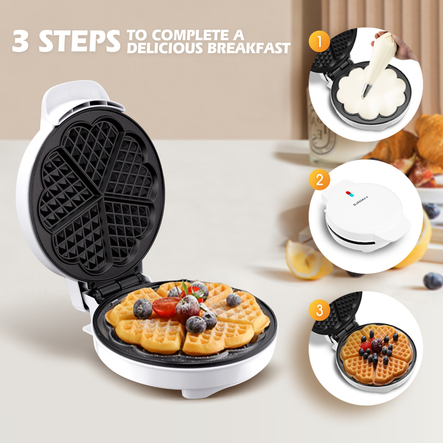 Breakfast Waffle Molds Egg Cak - Mini Pancake Griddle บทวิจารณ์และราคา
