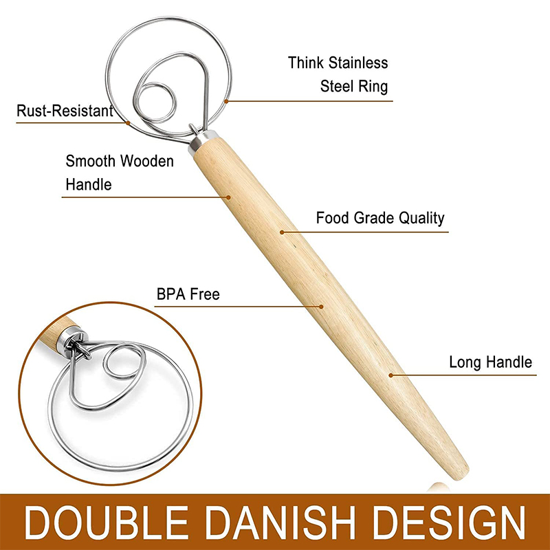 Large Hand Danish Dough Whisk  - Danish Pancake Pan บทวิจารณ์และราคา