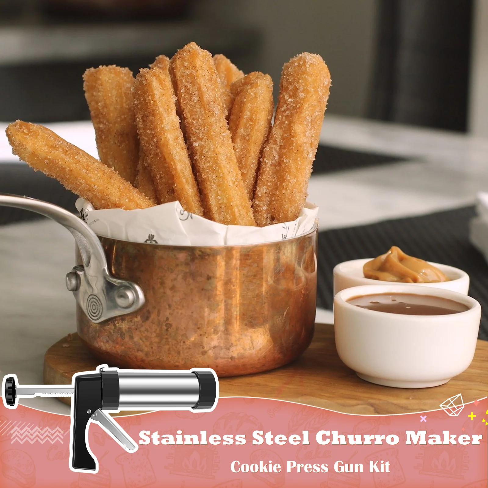 DIY Churro Maker Machine Cooki - Churros Maker Gun บทวิจารณ์และราคา