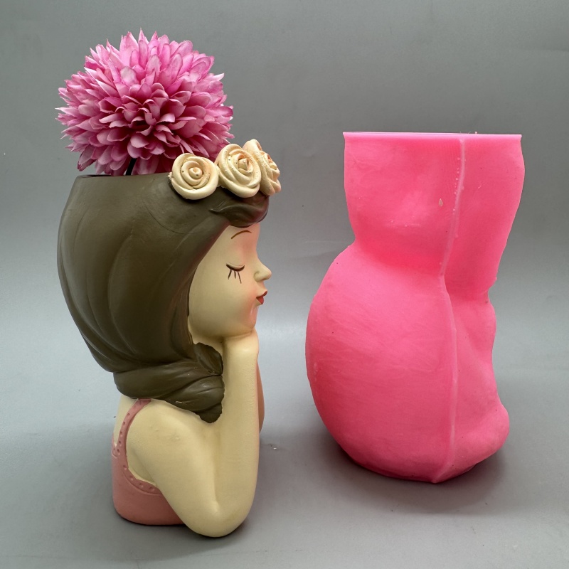Cute girl flower pot silicone  - Potsticker Mold บทวิจารณ์และราคา