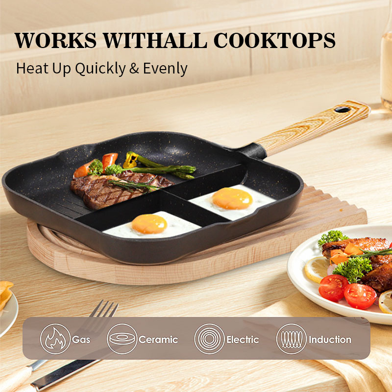 3 in 1 Frying Pan Aluminum All - Egg Waffle Pan บทวิจารณ์และราคา