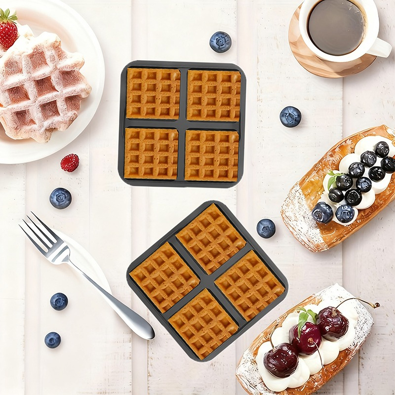 Square Waffle Mold, Non-Stick  - Mini Pancake Griddle บทวิจารณ์และราคา