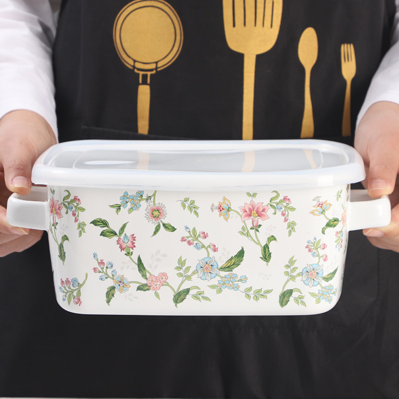 Enamel Salad Fruit Square Bowl - Dim Sum Basket บทวิจารณ์และราคา