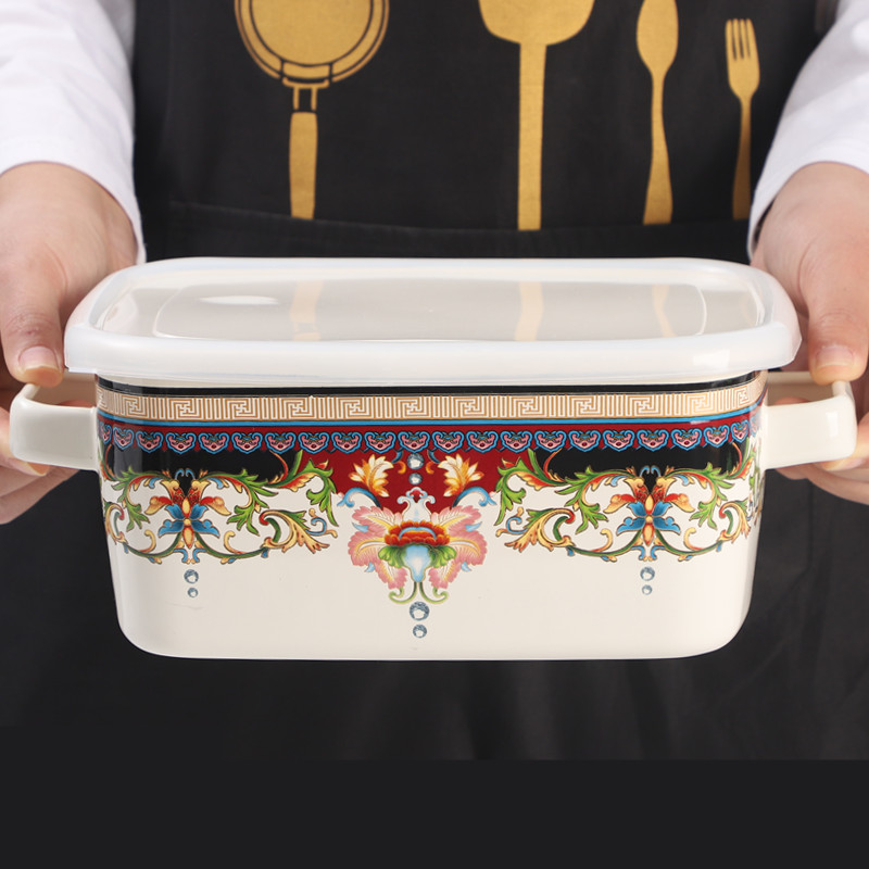 Enamel Salad Fruit Square Bowl - Dim Sum Basket บทวิจารณ์และราคา