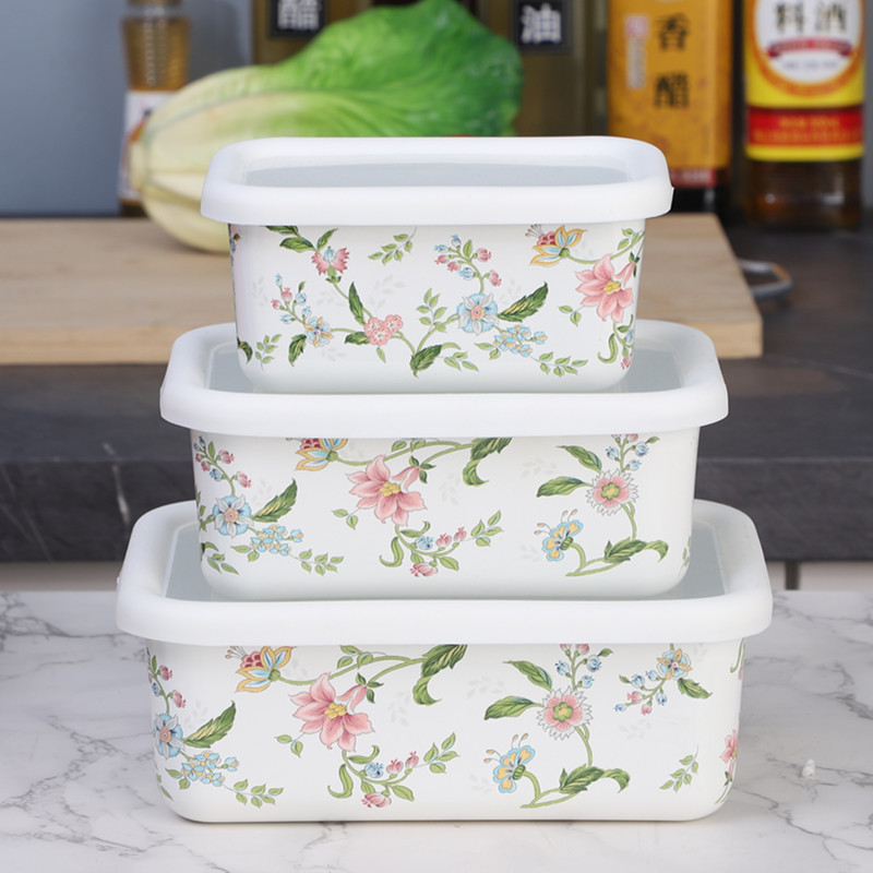 Enamel Salad Fruit Square Bowl - Dim Sum Basket บทวิจารณ์และราคา