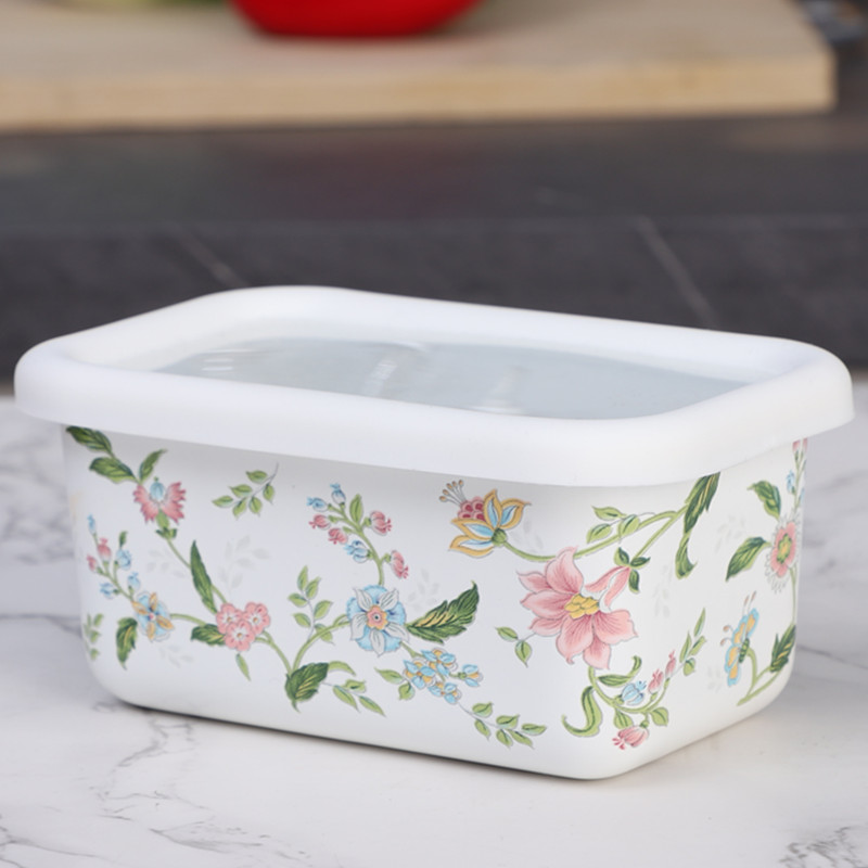 Enamel Salad Fruit Square Bowl - Dim Sum Basket บทวิจารณ์และราคา