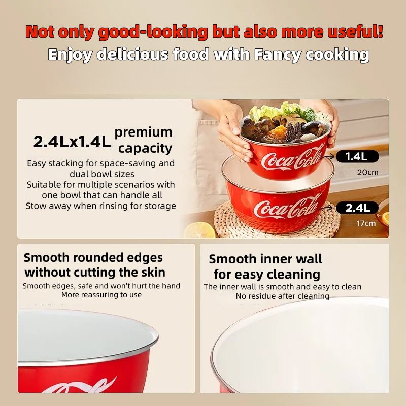 Coca Cola Vintage Enamel Salad - Dim Sum Basket บทวิจารณ์และราคา