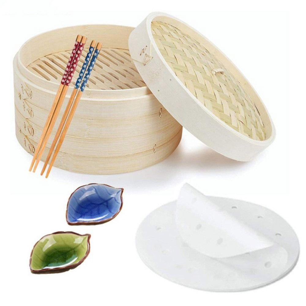 Bamboo Steamer Basket with Lid - Bao Steamer Bamboo บทวิจารณ์และราคา