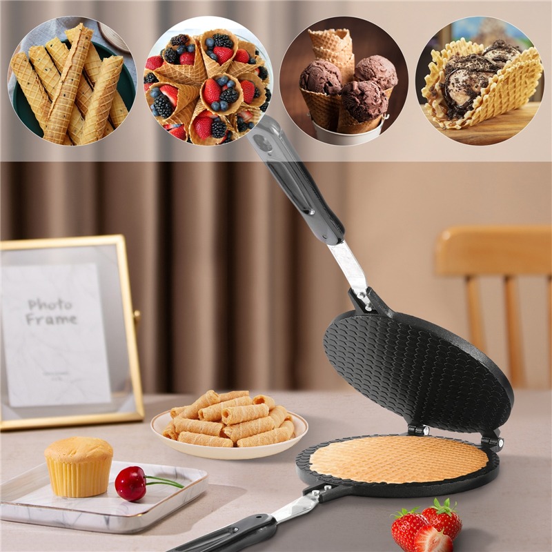 22cm Non-Stick Egg Roll Waffle - Waffle Cone Maker บทวิจารณ์และราคา