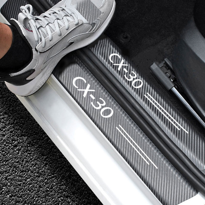 Car Door Sill Guard Plate Thre - Crepe Pan Carbon บทวิจารณ์และราคา