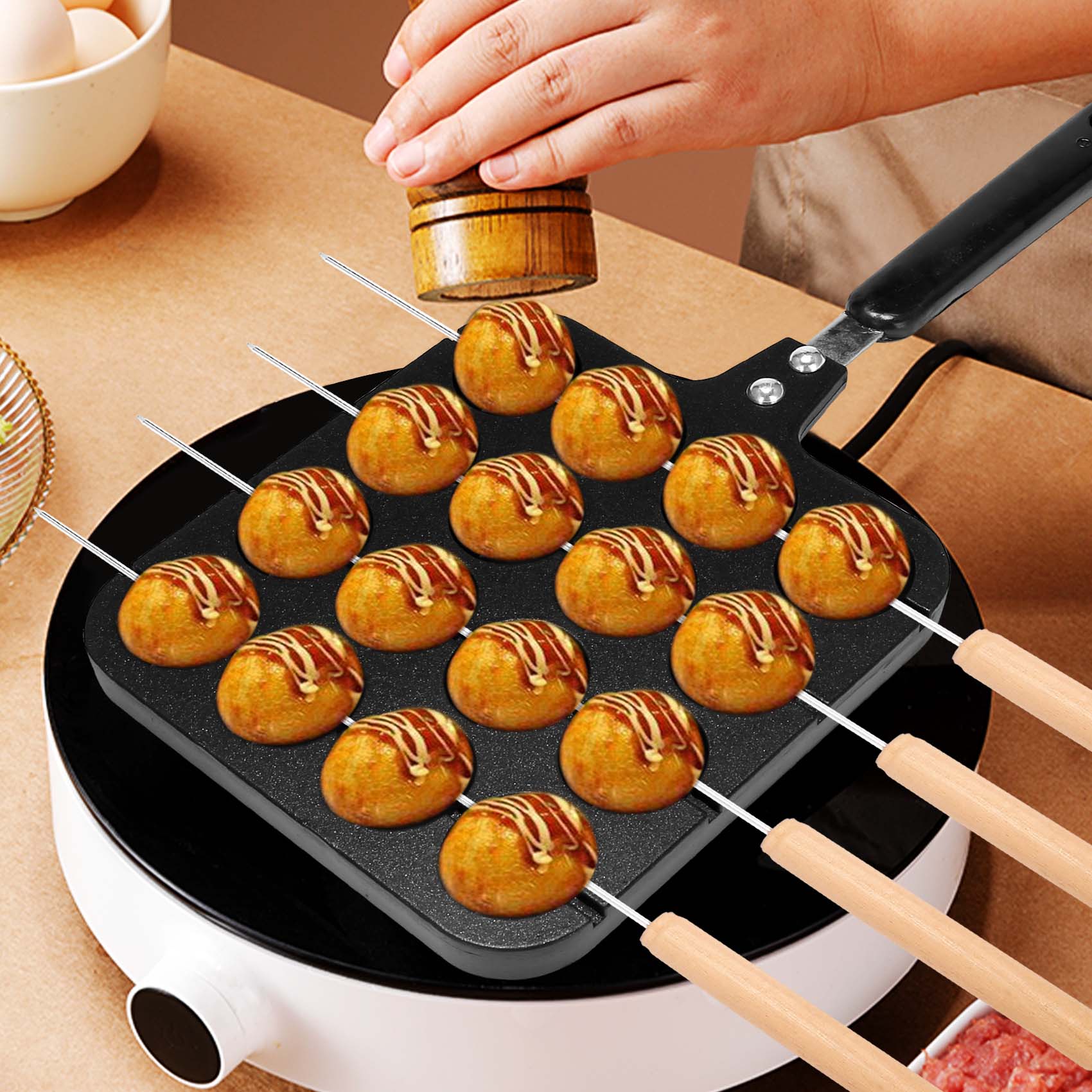 F-T 16 Holes Aluminum Takoyaki - Takoyaki Grill Plate บทวิจารณ์และราคา