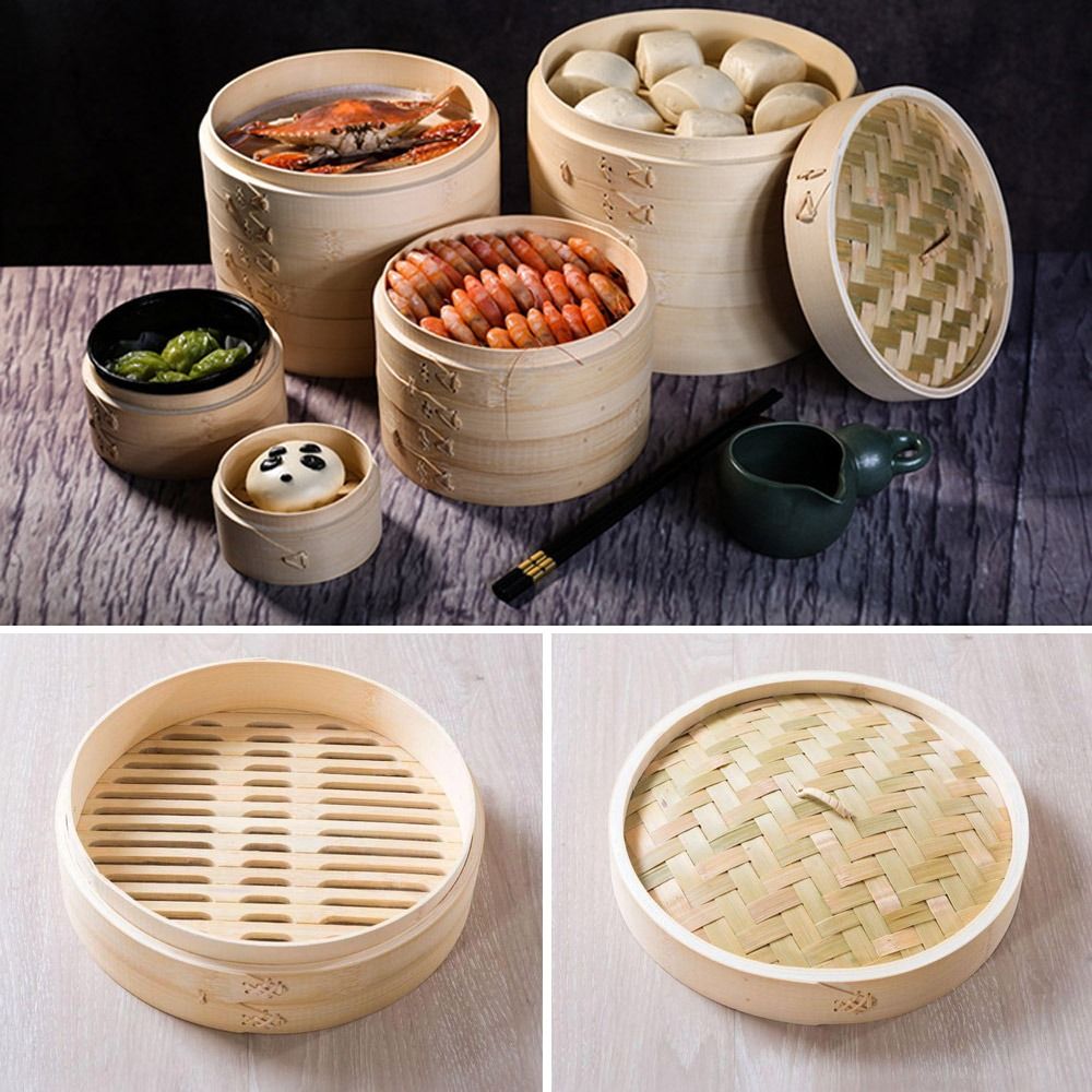 Chinese Steamer Bamboo Steamer - Bao Steamer Bamboo บทวิจารณ์และราคา