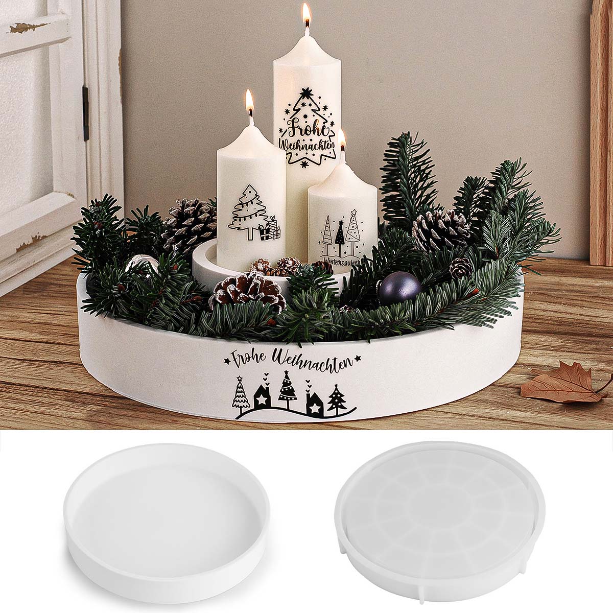 Concrete Round Candle Bowl Ves - Potsticker Mold บทวิจารณ์และราคา