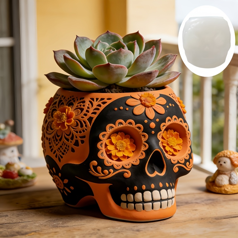 Flower relief skull succulent  - Potsticker Mold บทวิจารณ์และราคา