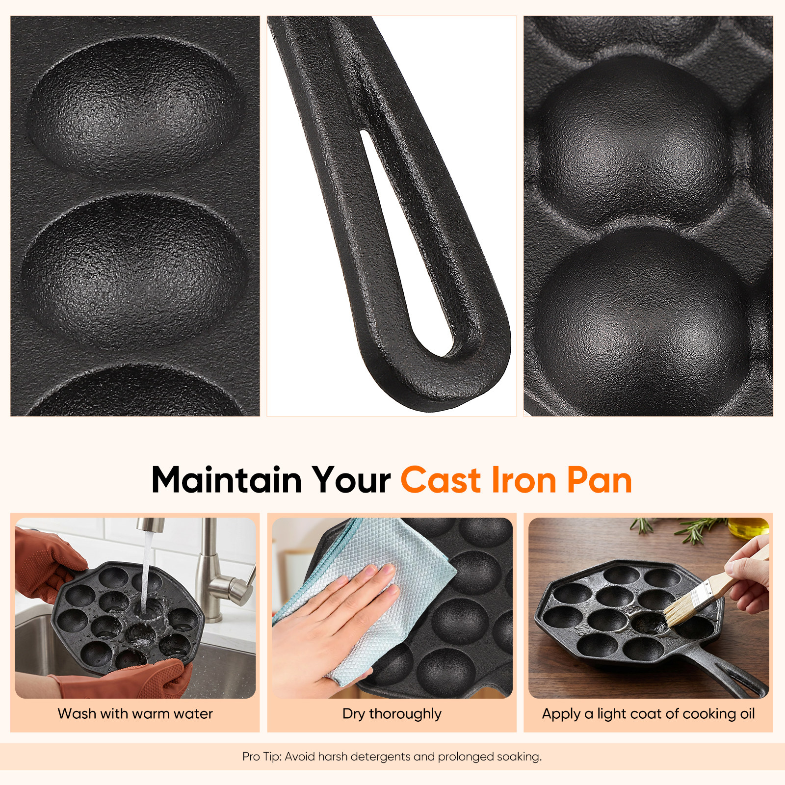 12 Molds Takoyaki Pan Cast Iro - Takoyaki Grill Plate บทวิจารณ์และราคา