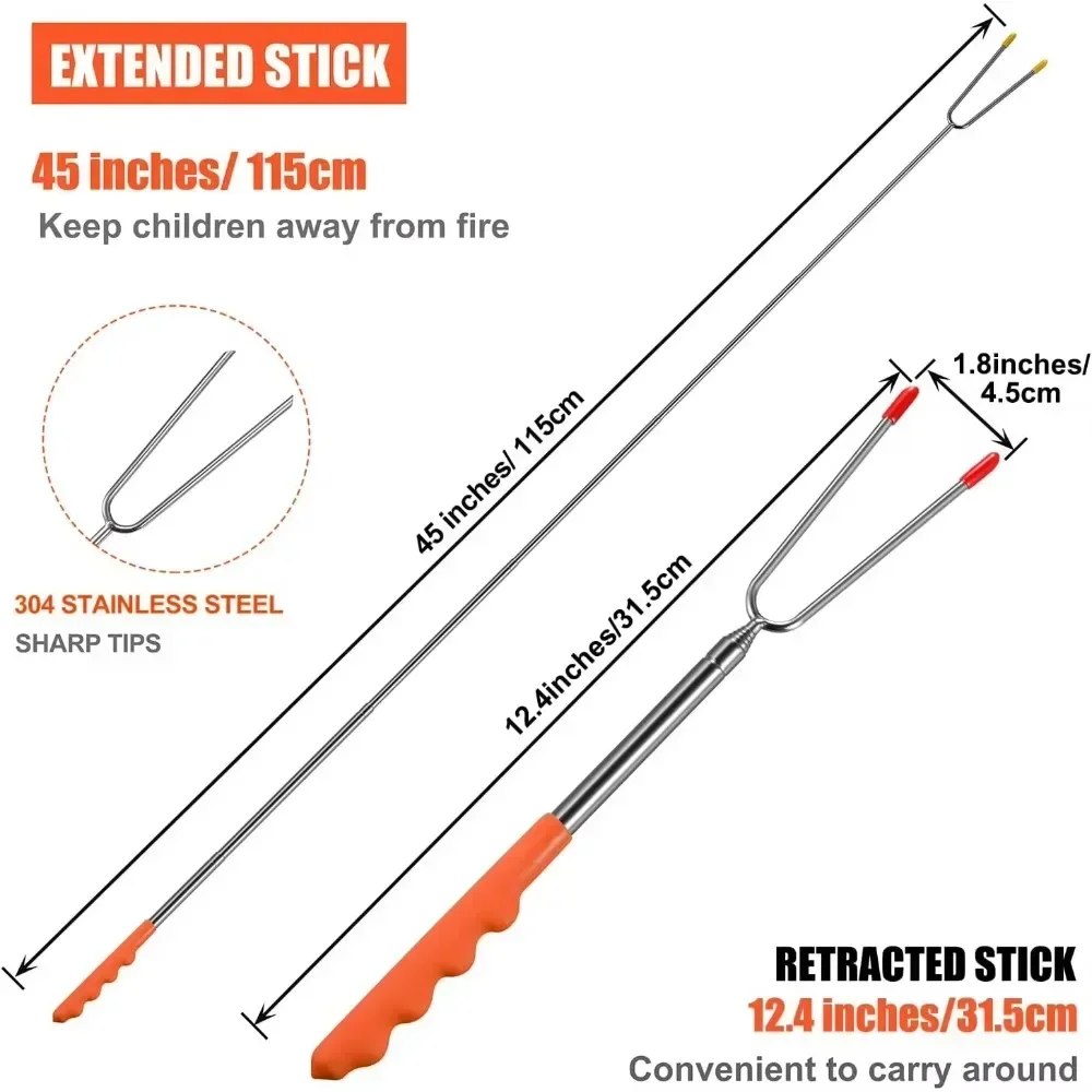 New BBQ Forks Telescopic  Barb - Corn Dog Stick บทวิจารณ์และราคา